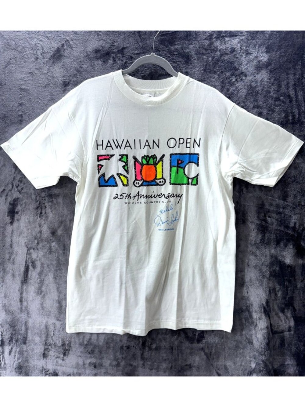 Vintage 1990 Hawaiian Open 25th Anniversary T Shirt Sz L David Ishii Golf USA